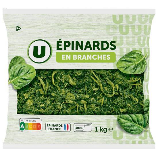 Les Produits U - Épinards en branches (1kg)