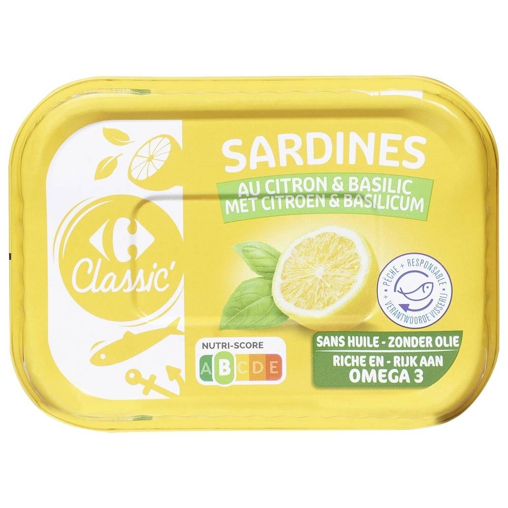 Carrefour Classic' - Sardines citron basilic