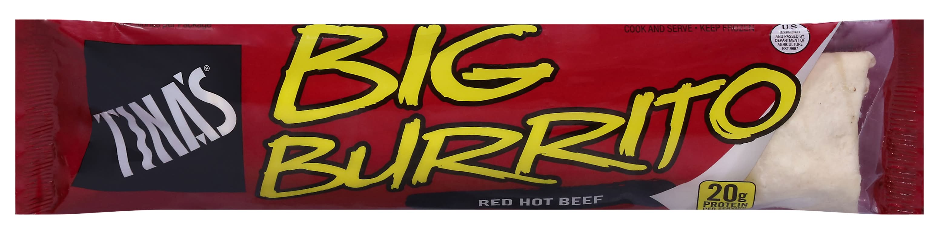 Tina's Big Burrito Beef, Red Hot (9 oz)
