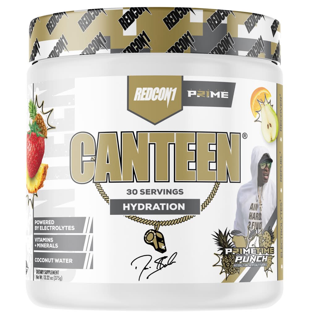 Redcon1 Canteen Hydration X Deion Sanders Electrolyte Powder, Prime Time Punch (13.22 oz)