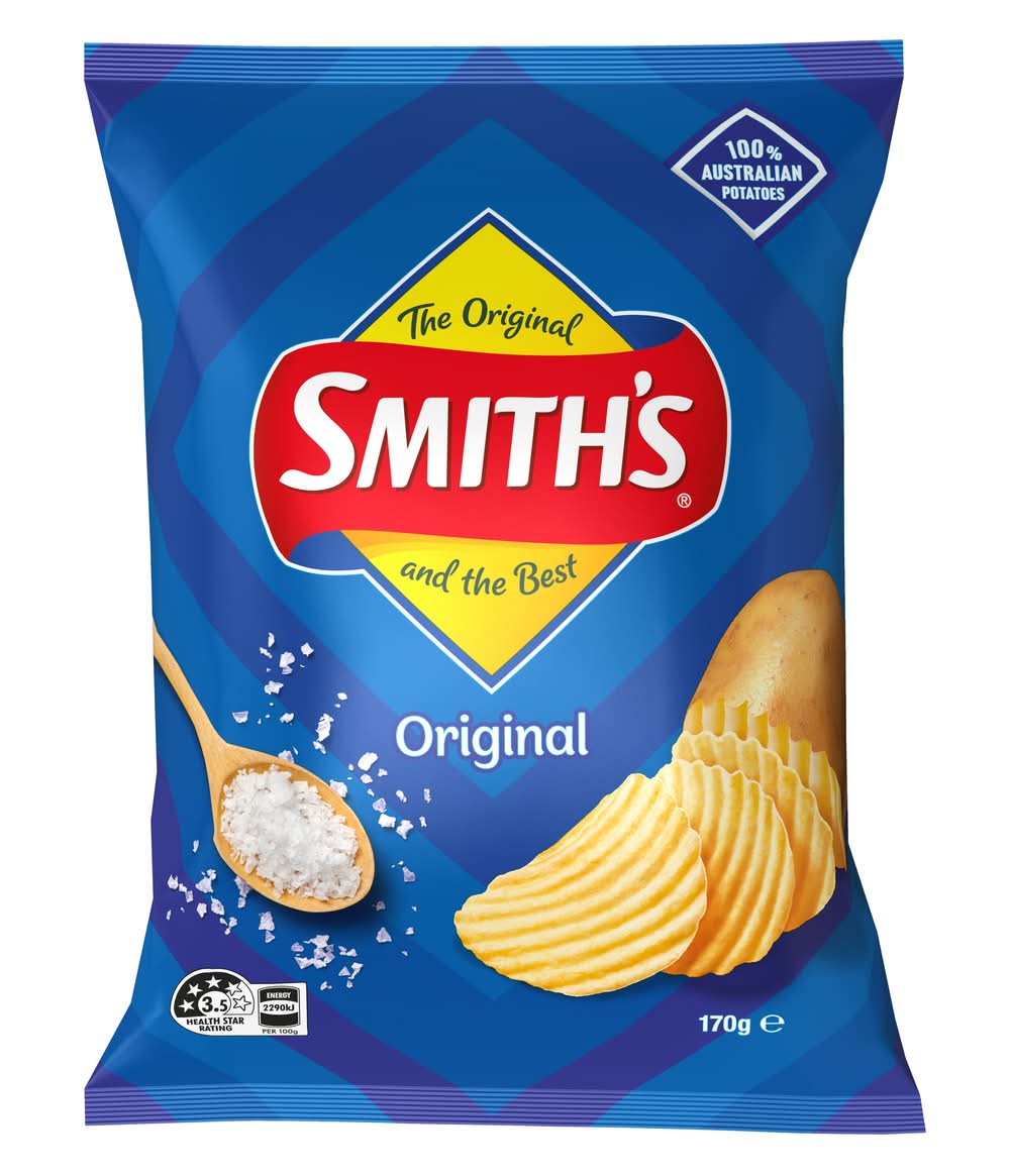 Smith's Crinkle Cut Potato Chips, Original (170g)
