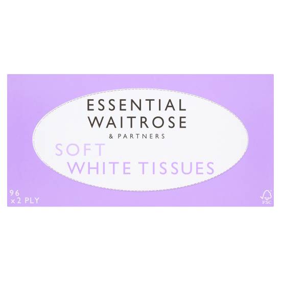 Essential Waitrose & Partners Soft White Tissues (pack 96)