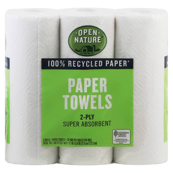 Open Nature Super Absorbent 2-Ply Paper Towels (3 rolls)