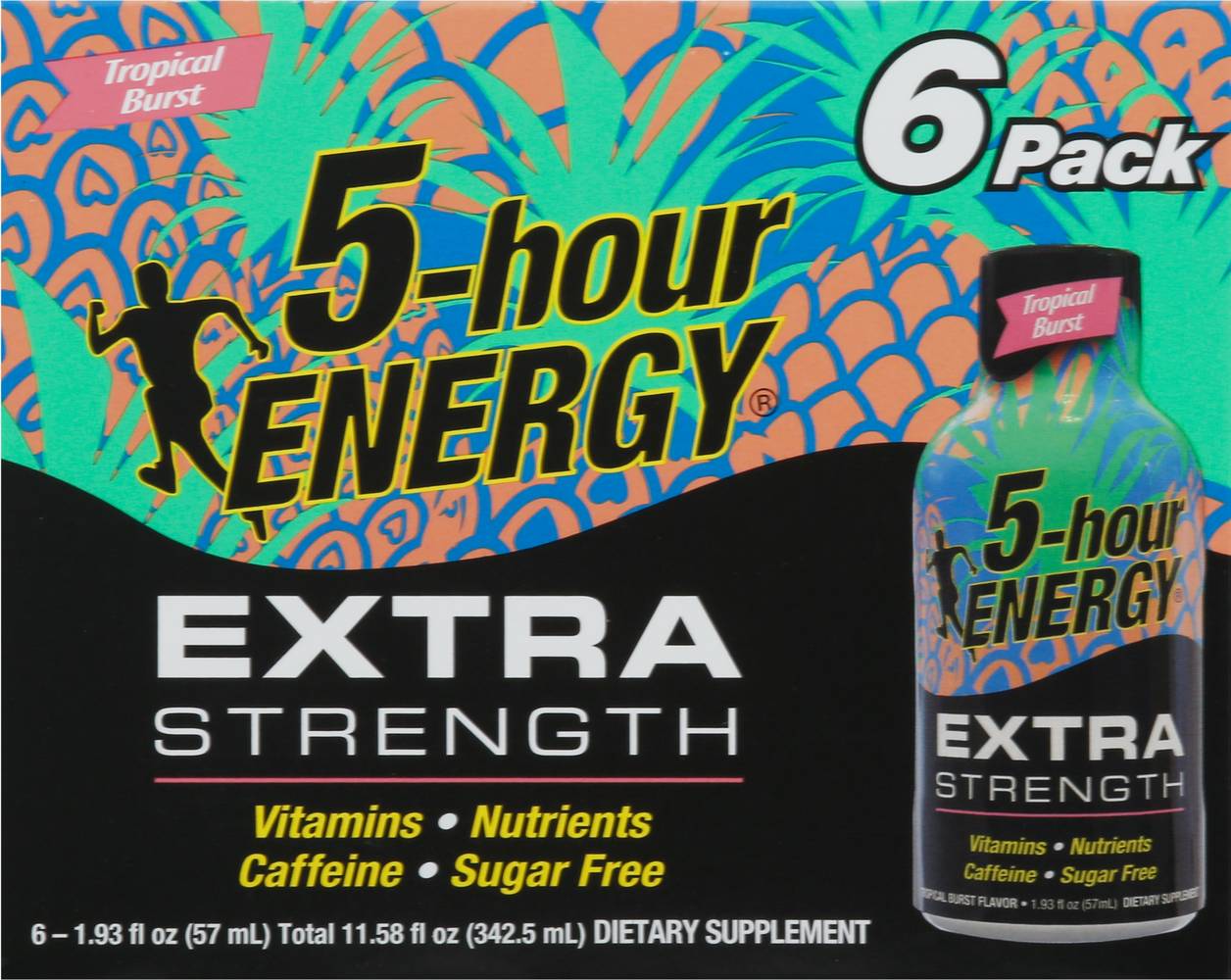5-Hour Energy Extra Strength Tropical Burst Energy Drink (6 pack, 1.93 fl oz)