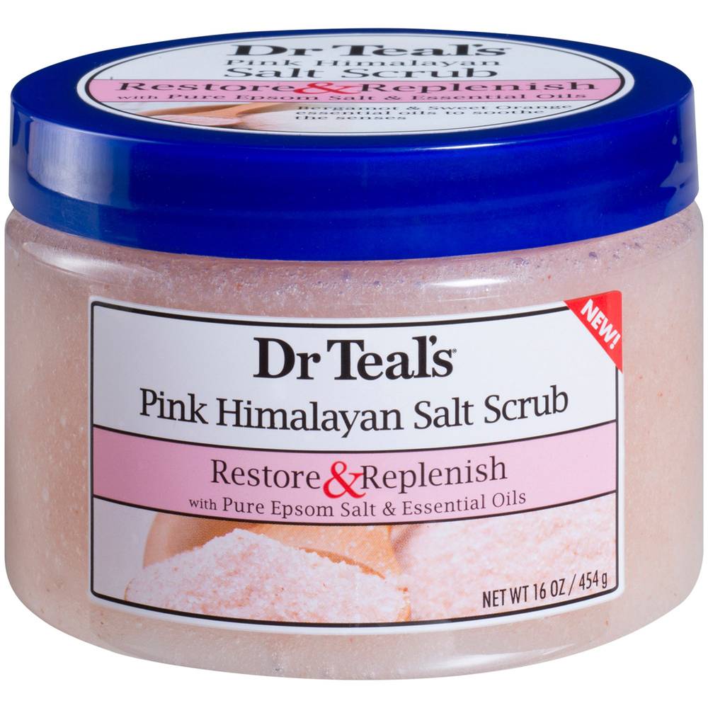 Pink Himalayan Salt Scrub - Restore & Replenish With Pure Epsom Salt & Essential Oils (16 Ounces)