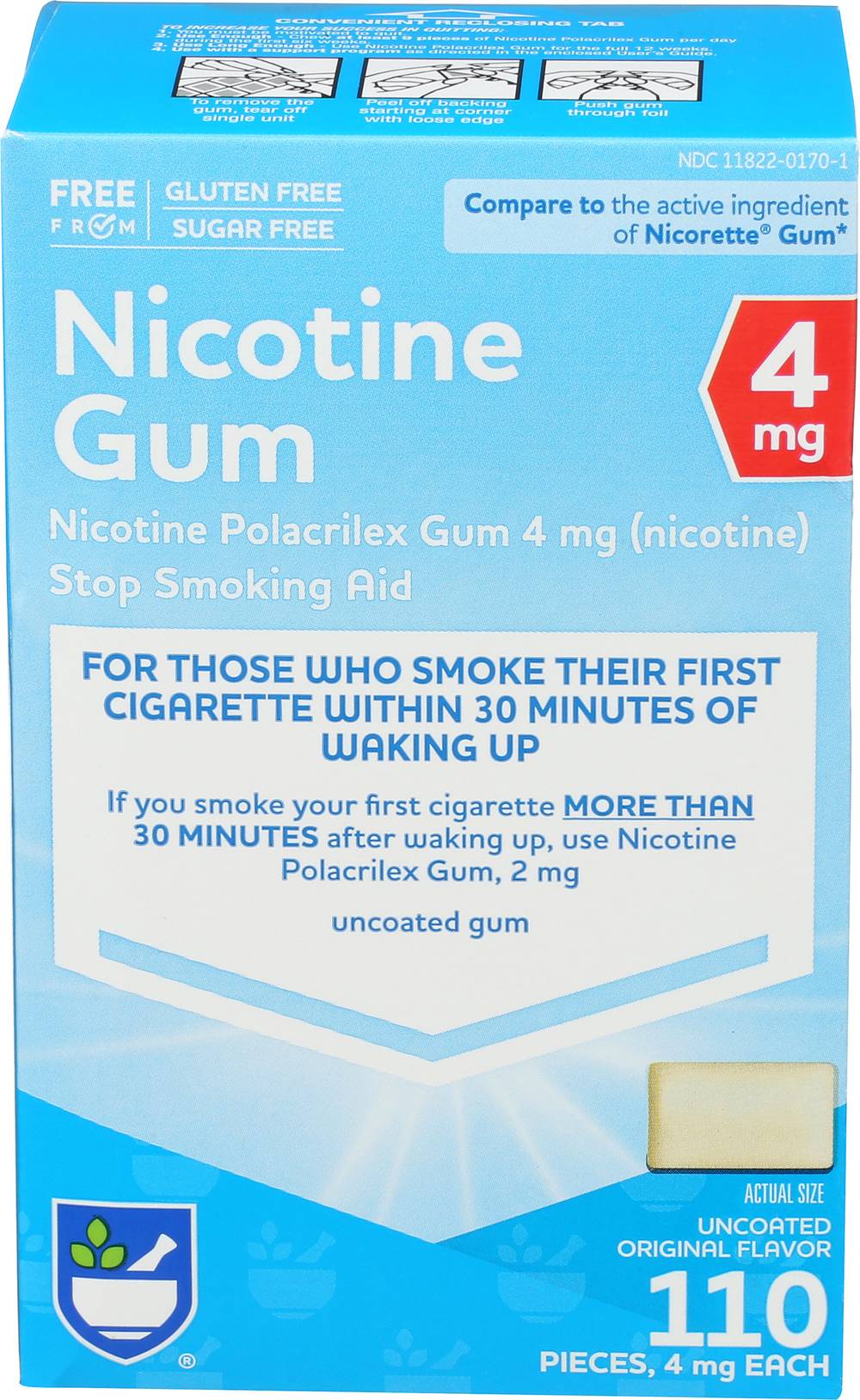 Rite Aid Nicotine Gum Uncoated (110 ct)