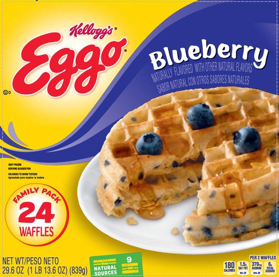 Eggo Kellogg's Family pack Waffles (24 ct) (blueberry)