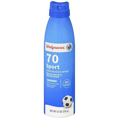 Walgreens Sport Sunscreen Continuous Spray SPF 70 Fresh - 5.5 OZ