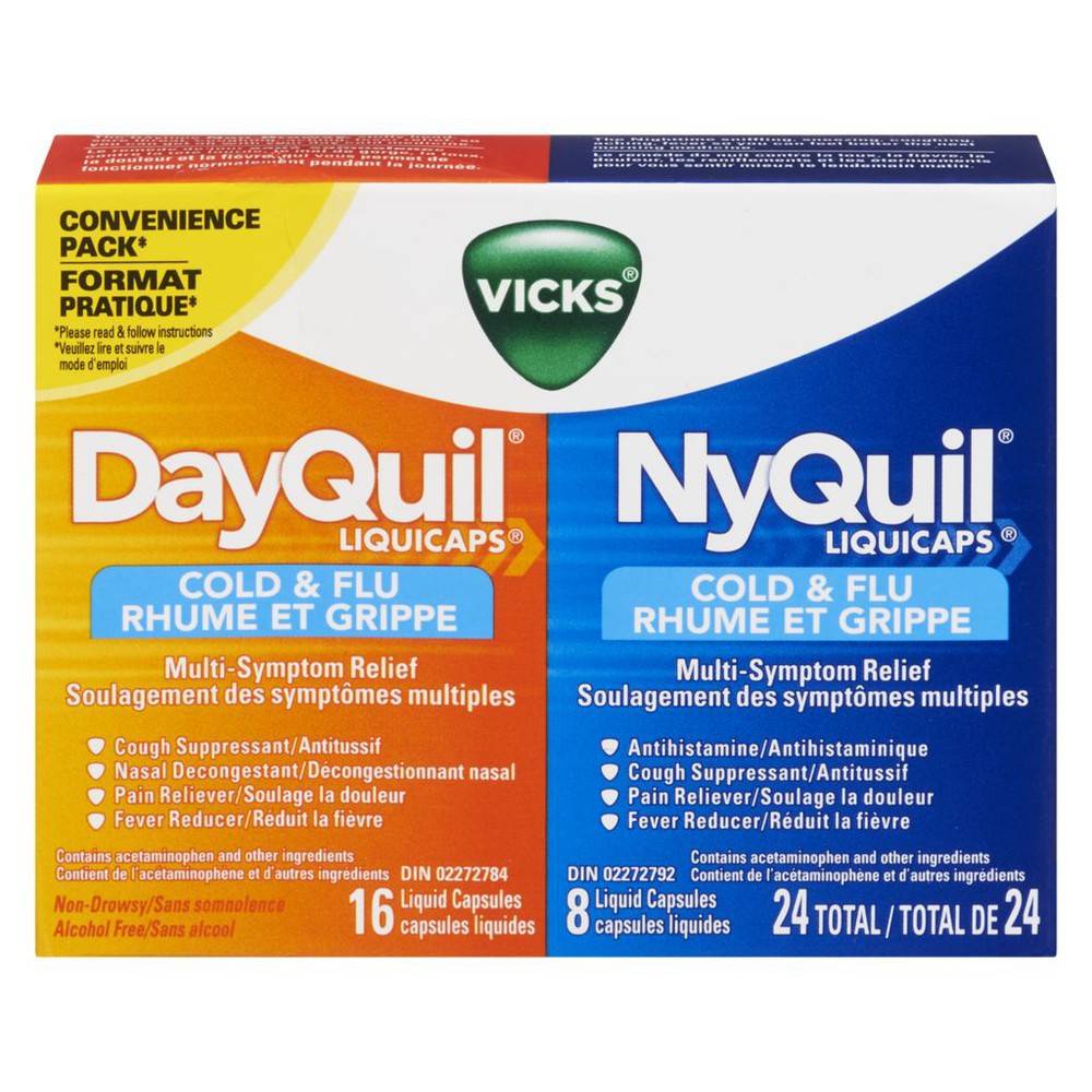 Vicks Dayquil Nyquil Cold & Flu Relief (24 ct)