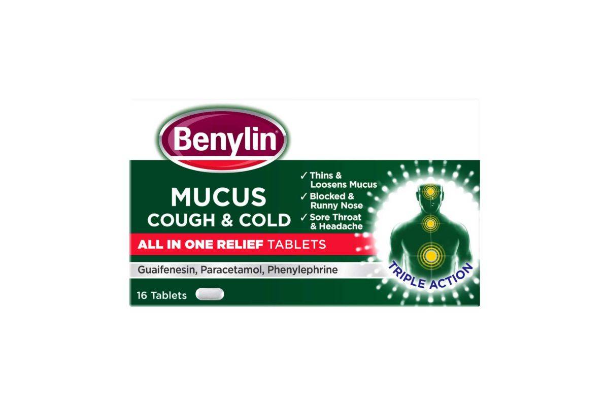 Benylin Mucus Cough & Cold All in One Relief Tablets- 16 tablets