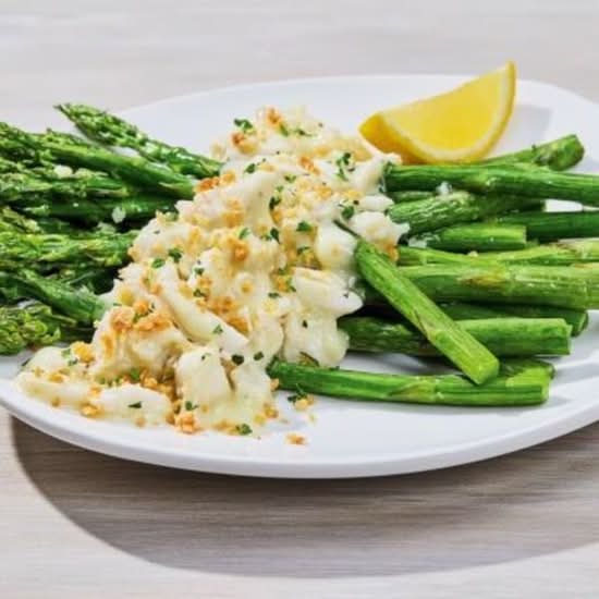 New! Crab-Topped Asparagus