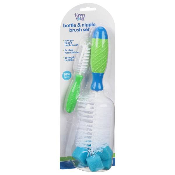 Tippy Toes Baby Bottle & Nipple Brush Set (2 ct)