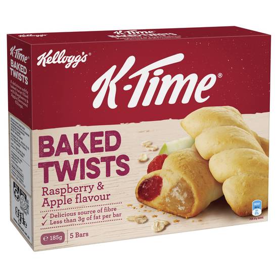 Kellogg's K-Time Baked Twists Snack Bars Raspberry & Apple Flavour 185g (5 pack)