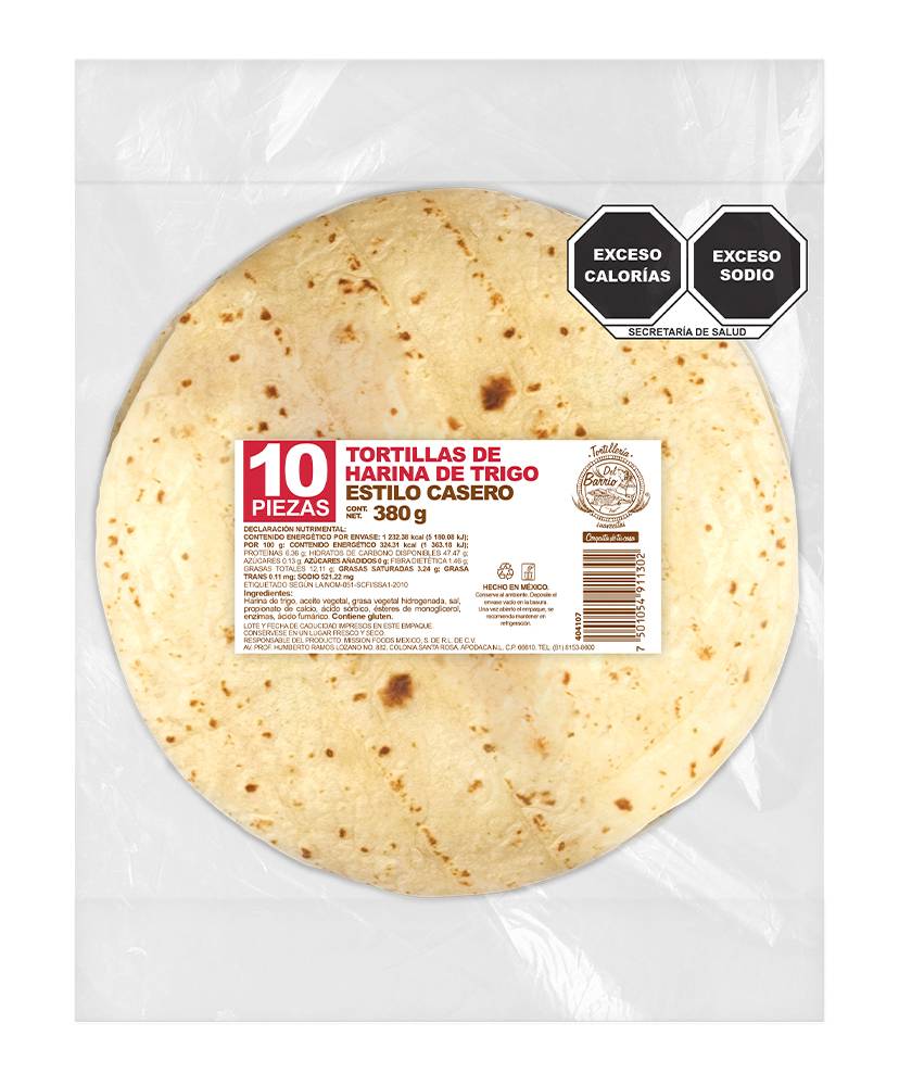 Tortillería del Barrio · Tortillas de harina estilo casero (10 un)