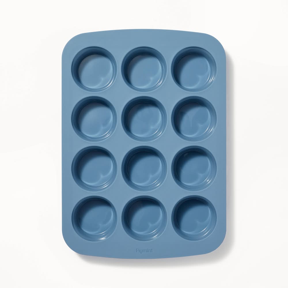 Figmint Silicone Muffin Pan, Blue (12 ct)