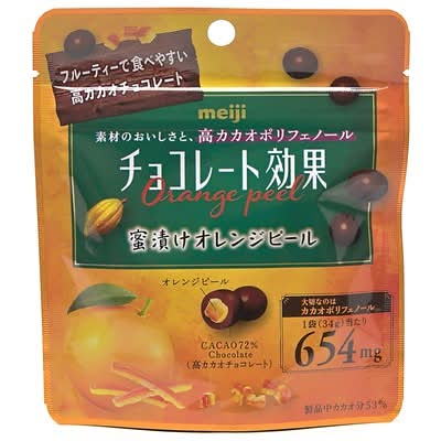 明治 チョコレート効果 カカオ72% 蜜漬けオレンジピール (34g)