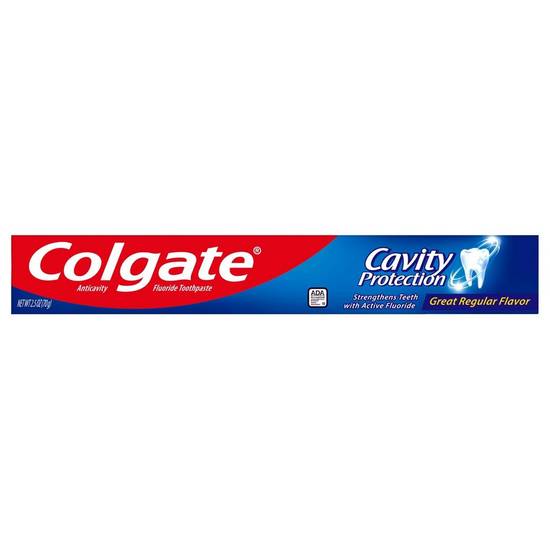 Colgate Cavity Protection Toothpaste with Fluoride, Great Regular Flavor - 2.5 Ounce
