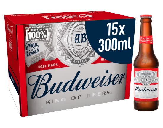 Budweiser Limited Edition Lager Beer (15 x 300ml)