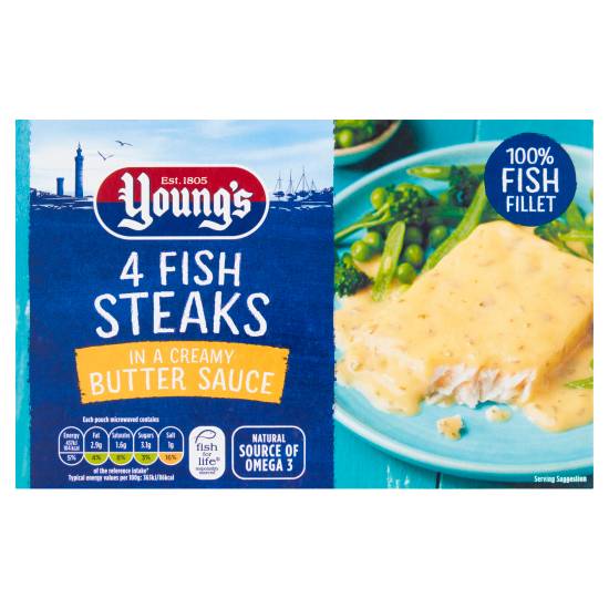 Young's Fish Steaks in a Creamy Butter Sauce (560g)