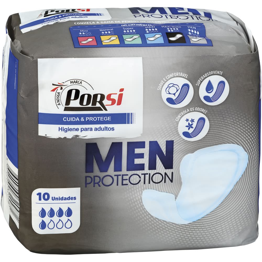 PorSi - Pensos incontinência homem, 10 unidades