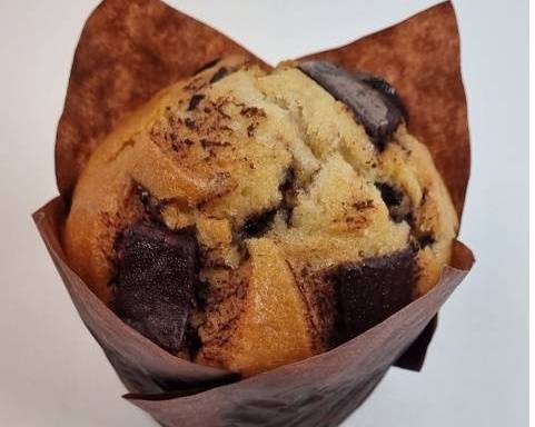 Classic banana chocolate chip muffin
