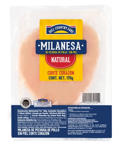 Hill Country Fare · Milanesa de pechuga natural corte corazón (170 g)