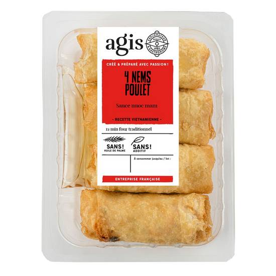 Agis - Nems poulet sauce nuoc mam (4 pièces)