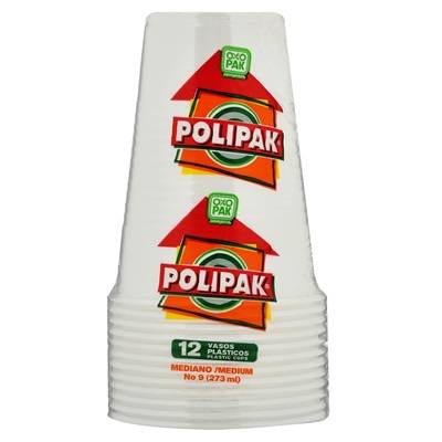 Polipak Vaso Plastico #9 Paquete 12 Ud