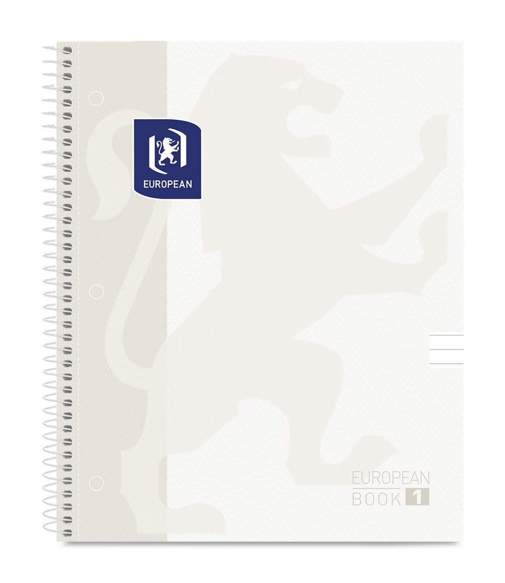 EUROPEAN · Cuaderno en espiral de rayas 80 hojas, blanco