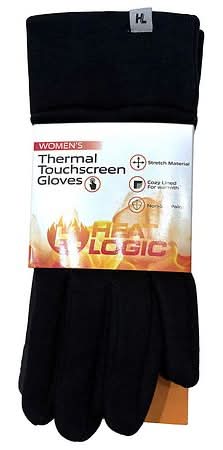 Heat Logic Thermal Touchscreen Gloves, Women, Black