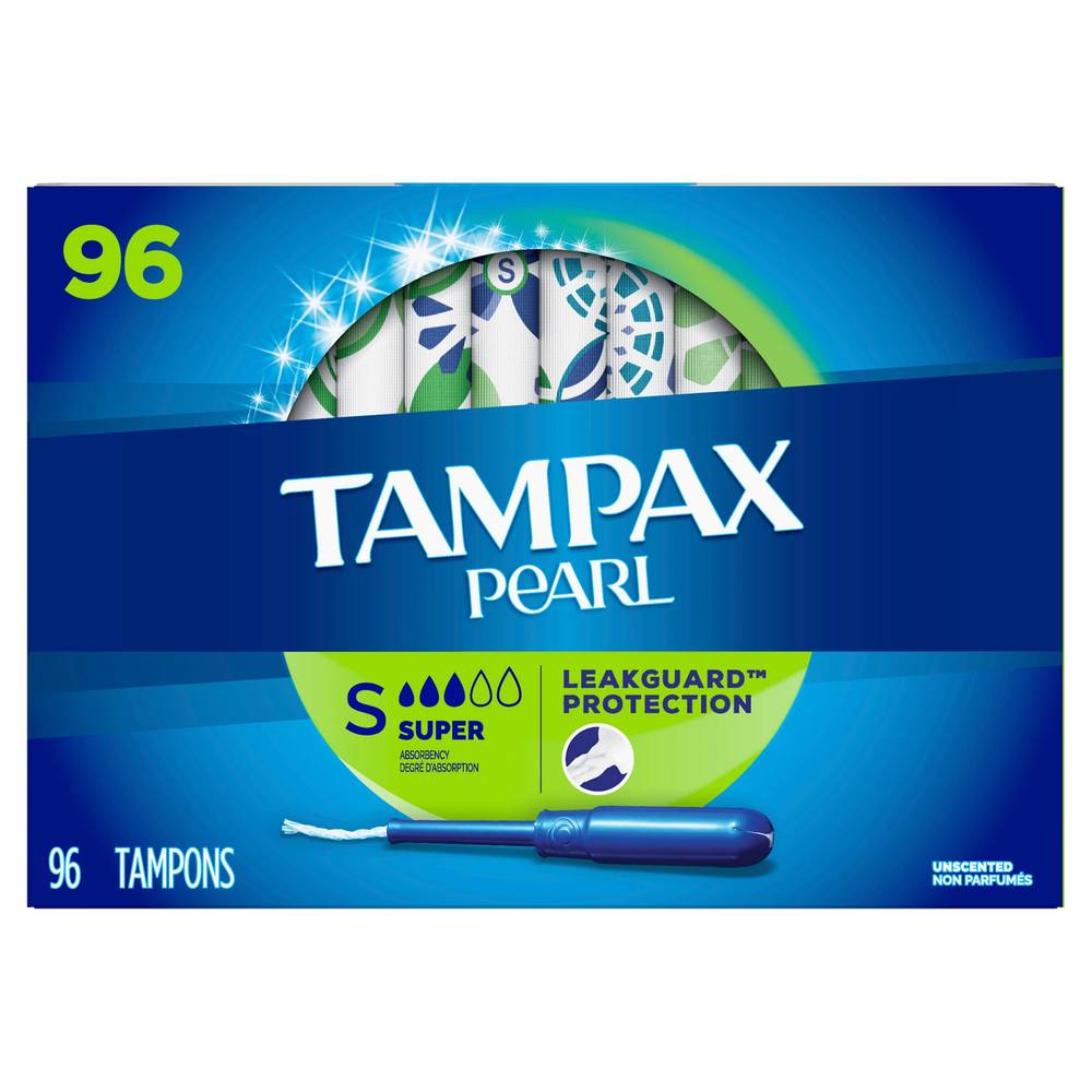 Tampons Tampax Pearl, Super, 96 Serviettes