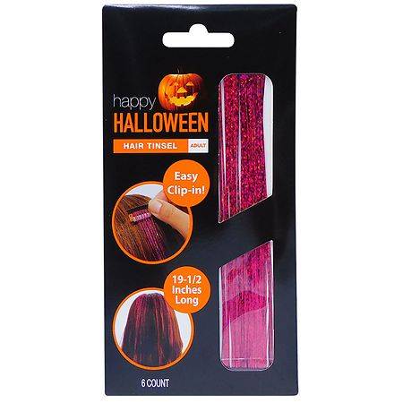 Festive Voice Happy Halloween Hair Tinsel (6 ct)