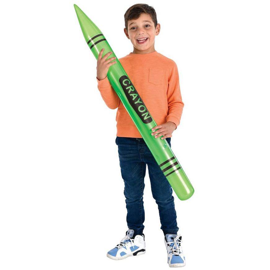 Party City Inflatable Plastic Crayon (green)