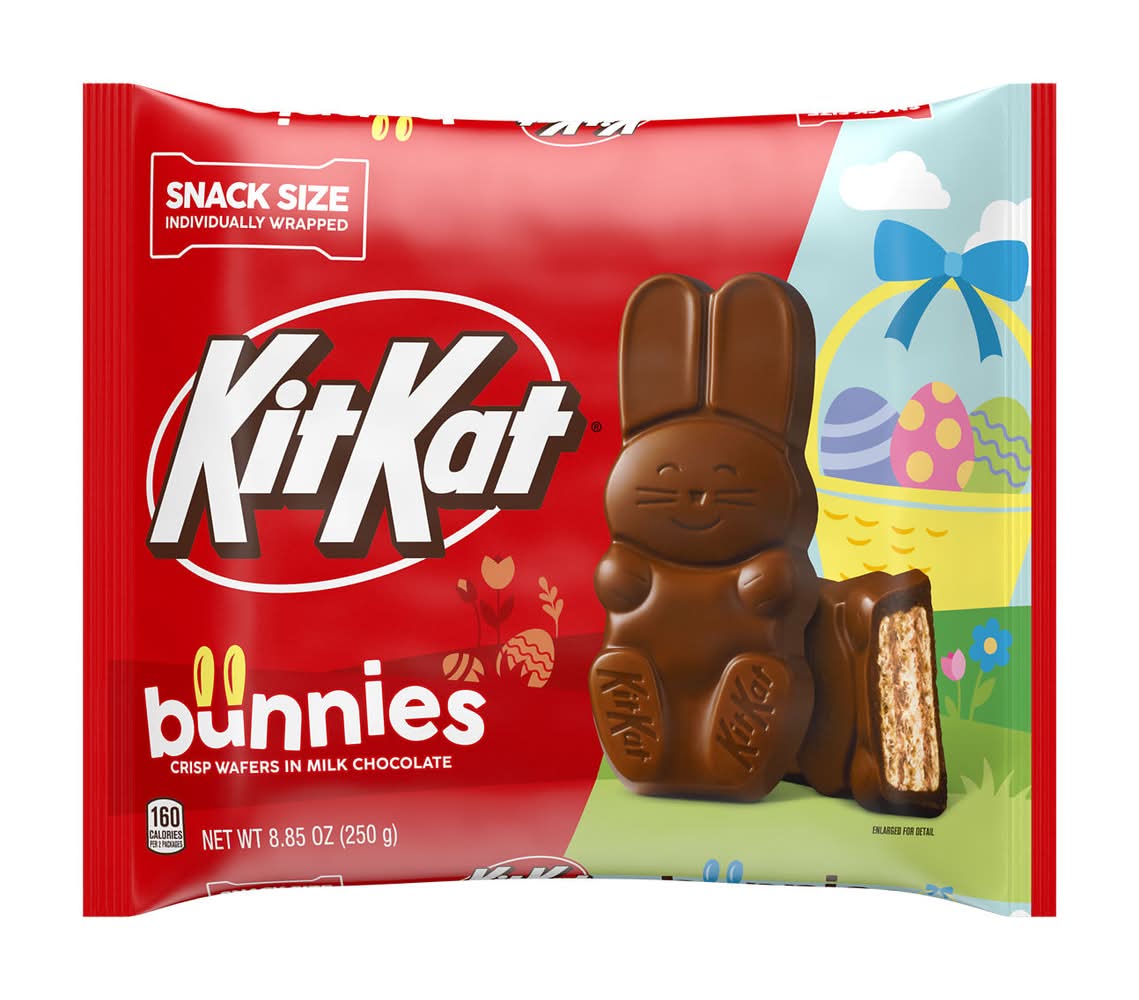 KitKat Milk Chocolate Wafer Snack Size Bunnies Easter Candy Bag (8.85 oz)