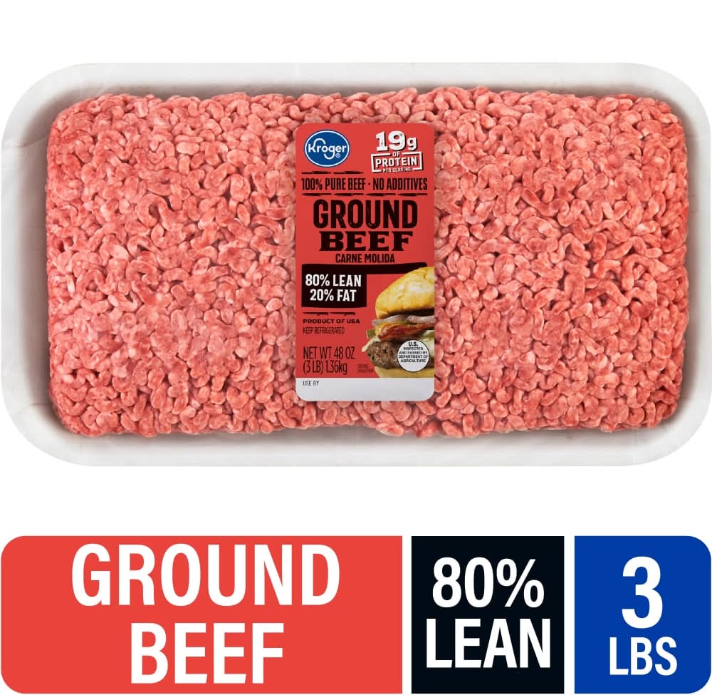 Kroger® 80/20 Ground Beef Tray 3 LB