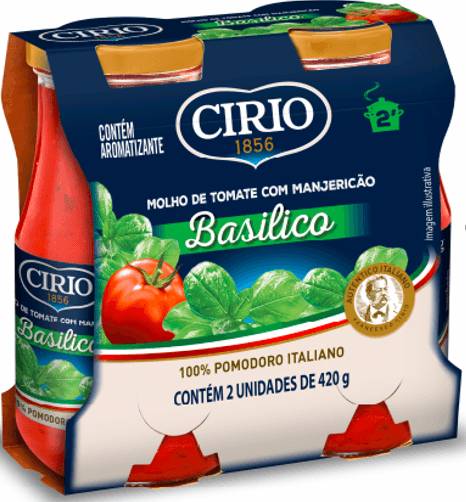 Cirio molho de tomate com manjericão basilico (2x420g)
