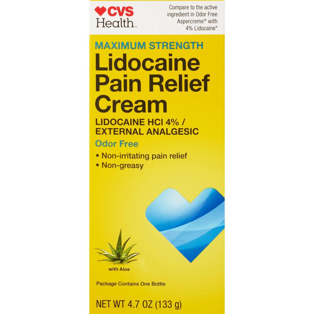 CVS Health Maximum Strength Lidocaine Pain Relief Cream (4.7 oz)