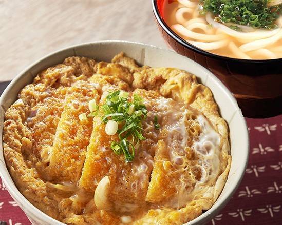 ジューシー厳選豚のかつ丼と選べるミニうどんセット