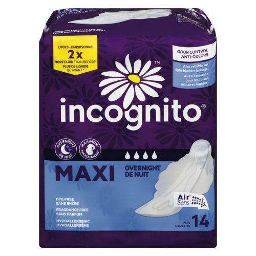 Incognito maxi nuit rebords - maxi overnight pads (14 units)