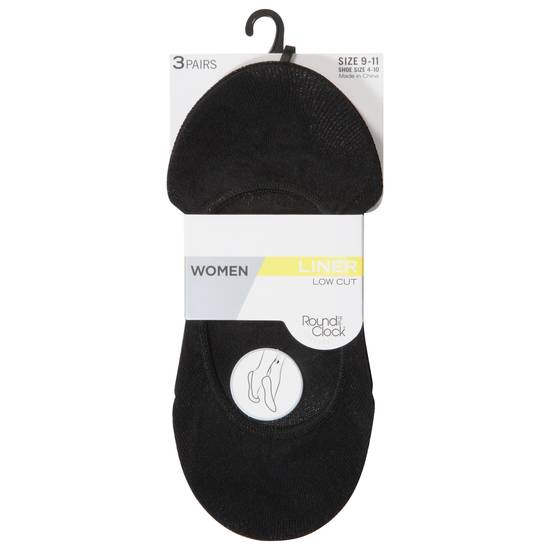 Round the Clock Womens Liner Low Cut Socks Size