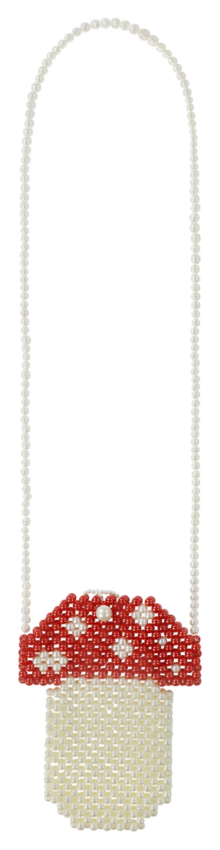 Beaded Crossbody Bag For Smartphones Mushroom