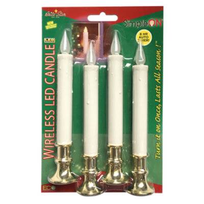 Brite Star 9.5In Led White Candles - 4 Count