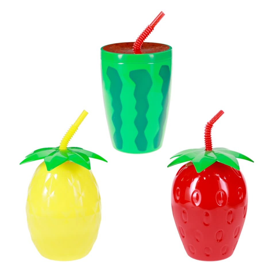 Plastic Canteen With Straw, Assorted Designs, 1-ct.