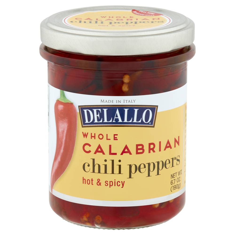 DeLallo Whole Calabrian Hot & Spicy Chili Peppers (6.7 oz)