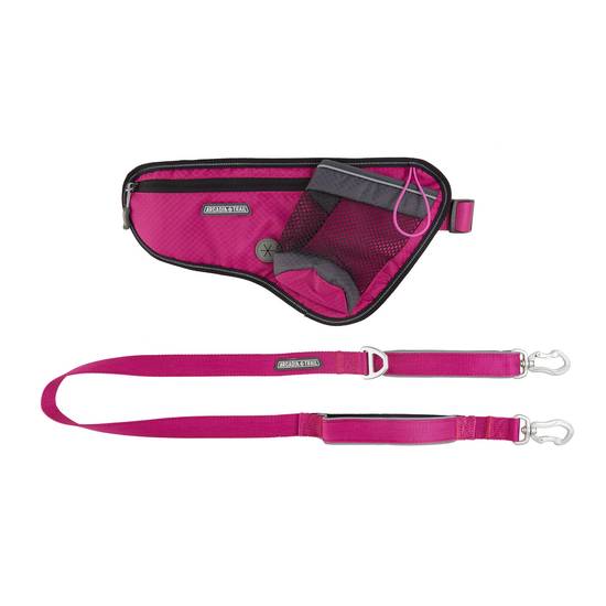 Arcadia Trail™ Hands-Free Dog Leash & Waist Belt Pouch (Color: Pink)