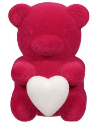 Signature Select Flocked Bear With Heart, Pink