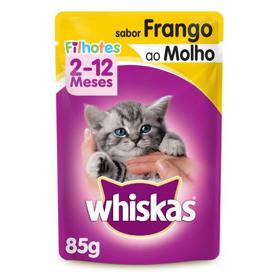 Whiskas ração úmida sabor frango ao molho para gatos filhotes (85 g)