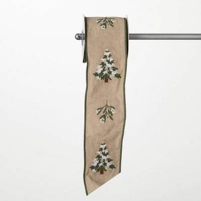 15'L Sullivans Christmas Tan Christmas Tree Ribbon, Brown