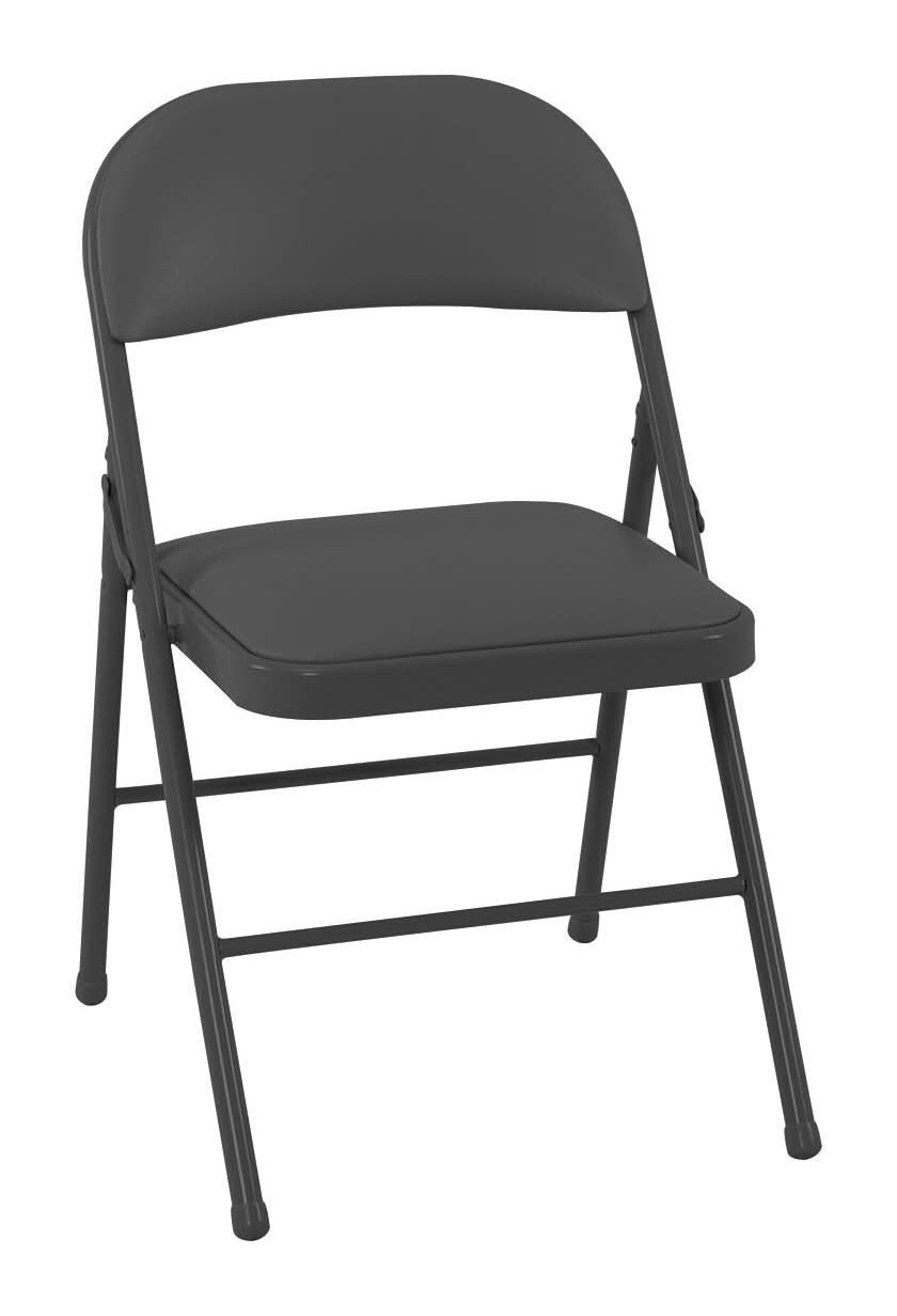 Cosco Black Residential Standard Metal Folding Chair with Padded Seat (Indoor)