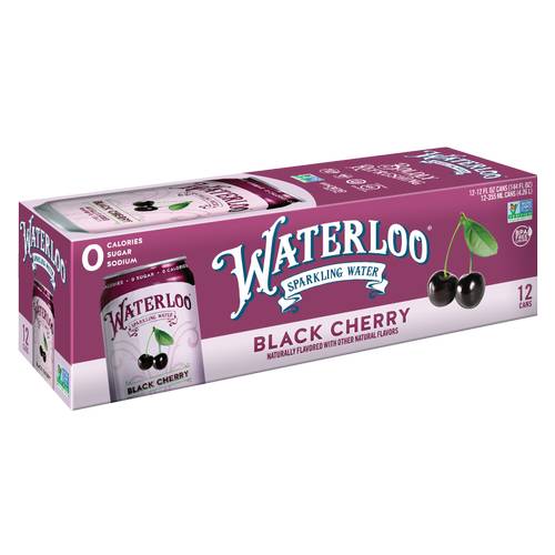 Waterloo Sparkling Black Cherry Water 12pk 12oz Can